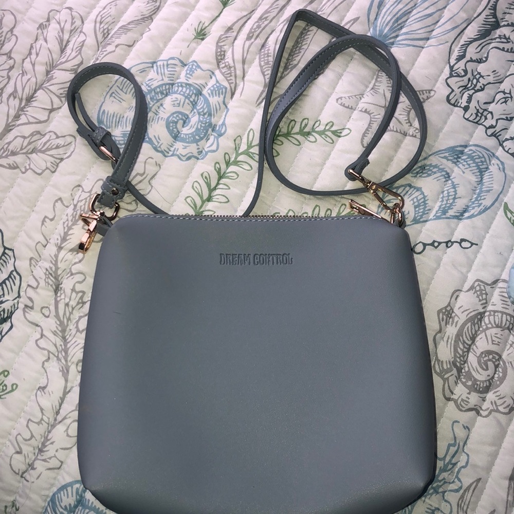 blue cross body shoulder purse